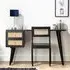 Vlore Computer Desk with 2 Drawers - Black, Mango Wood
