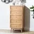 Vlore Narrow 5-Drawer Chest of Drawers - Natural, Mango Wood