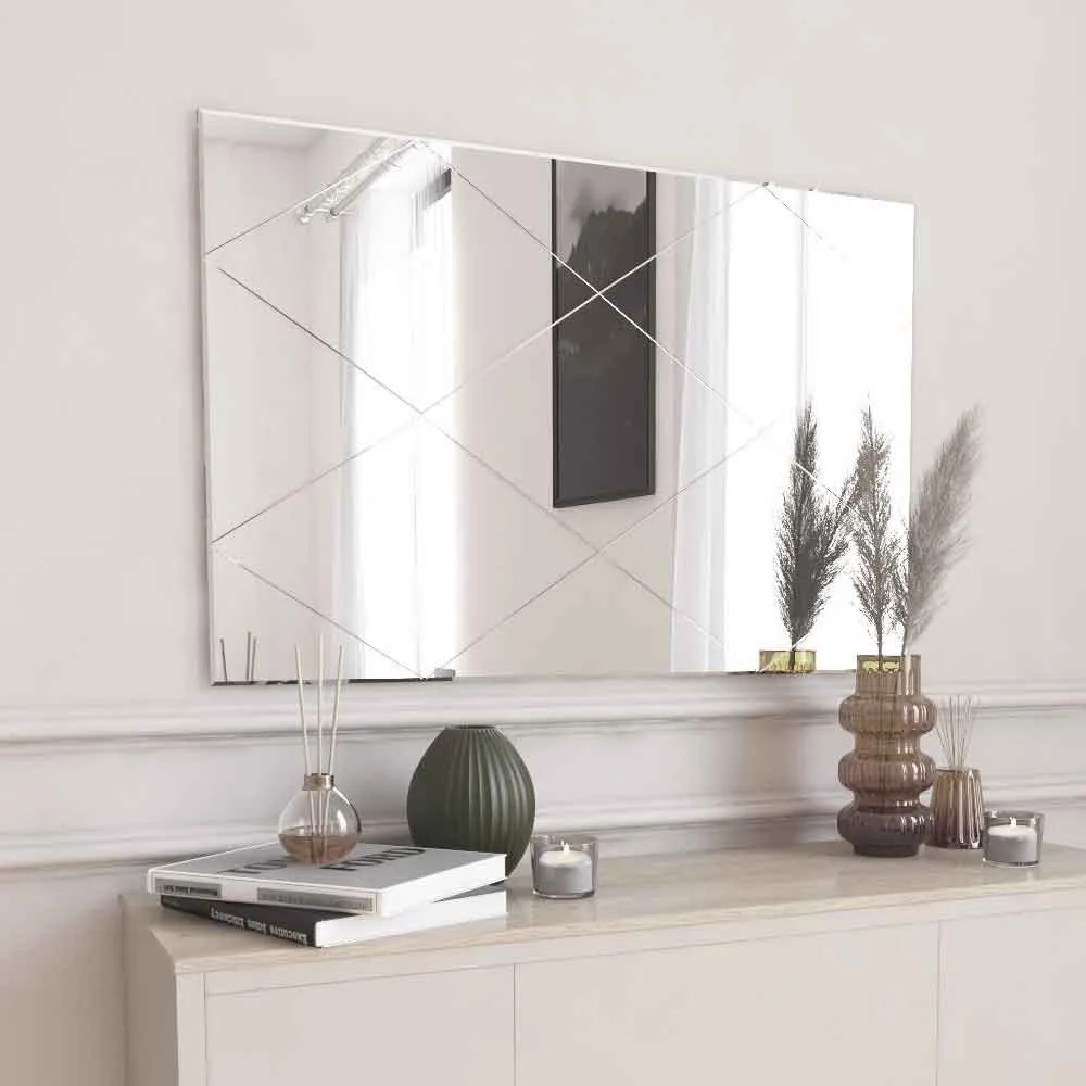 Vocal Glass Wall Mirror - White, MDF product
