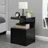 Voltaire High Gloss Side Table with Drawer - Black