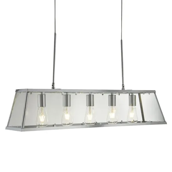 Voyager 5-Light Bar Pendant Light - Clear, Chrome