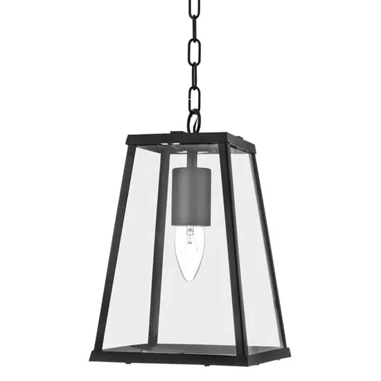 Voyager Tapered Pendant Light - Matt Black, Glass image