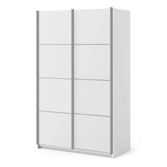 Vrok Sliding Wardrobe with 2 Shelves - White image
