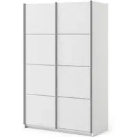 Vrok Sliding Wardrobe with 5 Shelves - White
