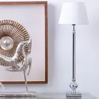 Vrusla Cone Table Lamp - White, Silk