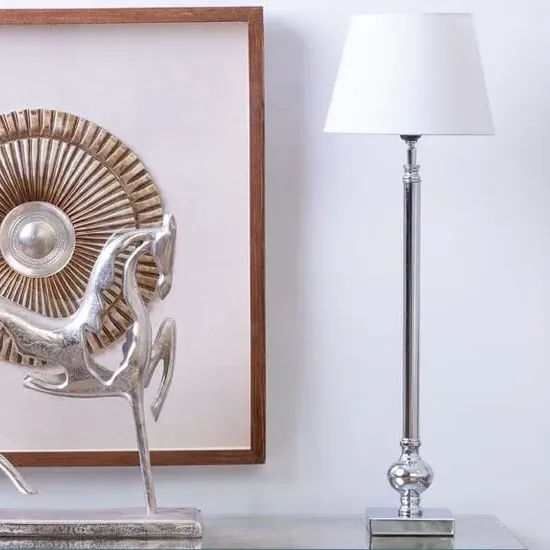 Vrusla Cone Table Lamp - White, Silk image