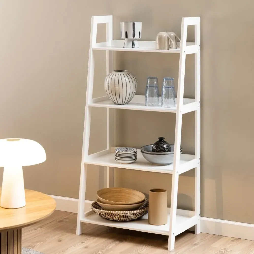 Wabash 4-Shelf Bookcase - White, Wood