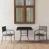 Waco 3 Piece Garden Dining Set - Grey, Glass and Rattan