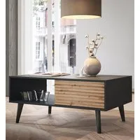 Waco Coffee Table with 2 Drawers - Artisan Oak, Black