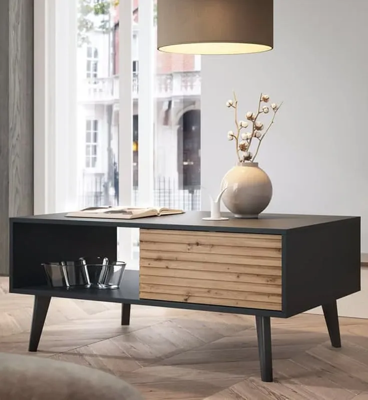 Waco Coffee Table with 2 Drawers - Artisan Oak, Black image