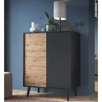 Waco Highboard with 2 Doors - Artisan Oak, Black