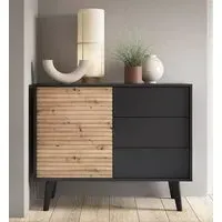 Waco Sideboard 1 Door 3 Drawers - Artisan Oak, Black