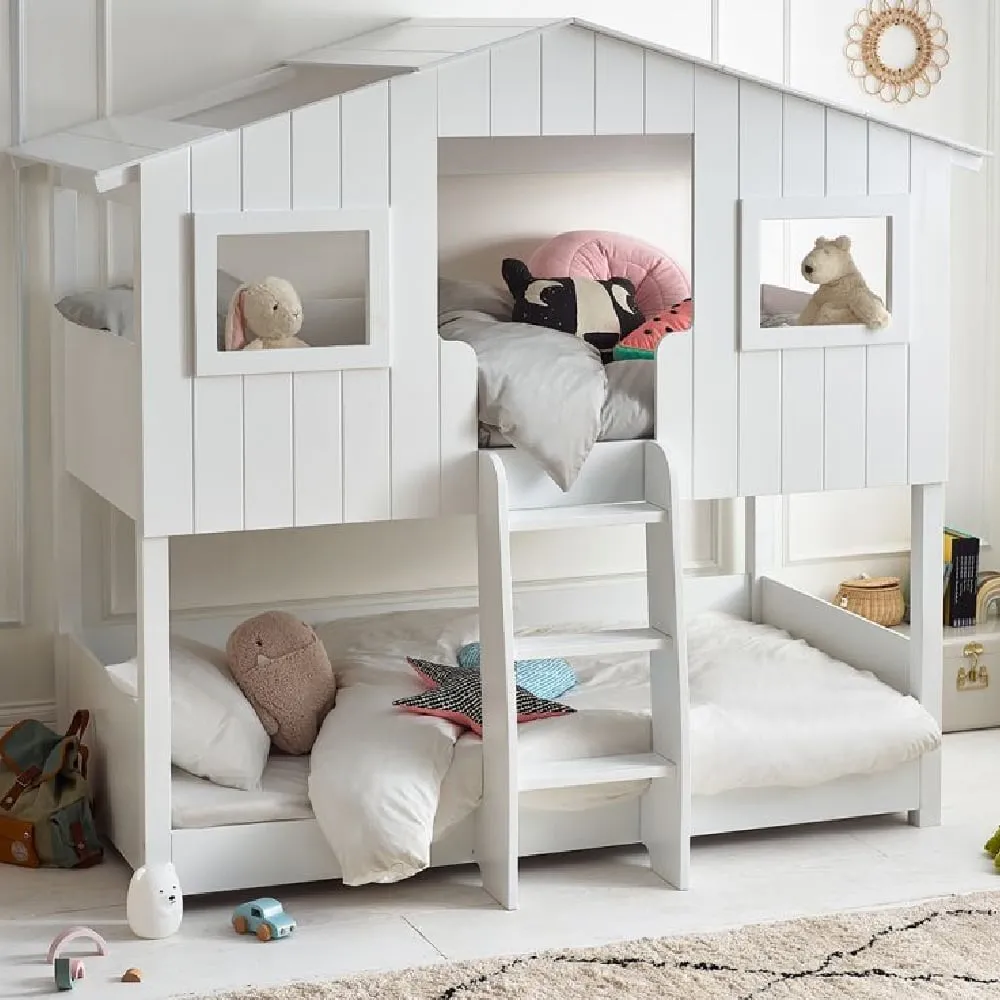 Waco Tree House Bunk Bed - White, Wood product