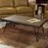 Waconia Rectangular Coffee Table with Black Frame - Walnut