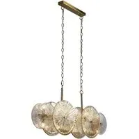 Wagon 10 Light Bar Pendant Light - Bronze, Amber Glass