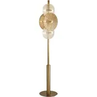 Wagon 6 Light Floor Lamp - Bronze, Amber Glass