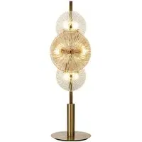 Wagon 6 Light Table Lamp - Bronze, Amber Glass