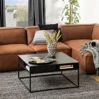 Wahoo Coffee Table with 2 Shelves - Black, Wood