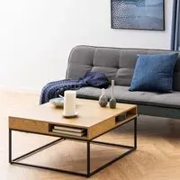 Wahoo Coffee Table with 2 Shelves - Oak, Wood