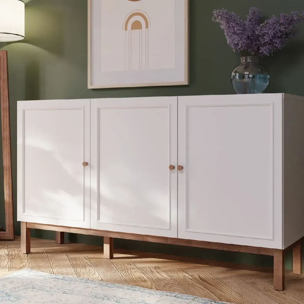 Waldorf 3-Door Sideboard with Drawer - Grey, Oak image
