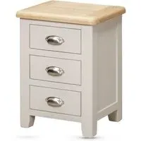 Waldorf 3 Drawer Bedside Cabinet - Oak, White