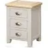Waldorf 3 Drawer Bedside Cabinet - Oak, White