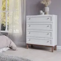 Waldorf 4 Drawer Chest - Light Grey, Oak