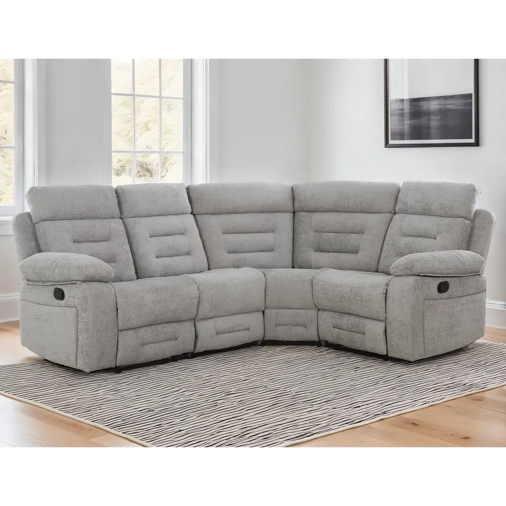 Waldorf Corner Recliner Sofa - Grey, Fabric