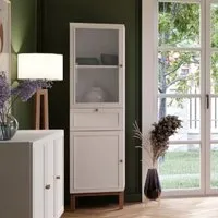 Waldorf Display Cabinet 1 Drawer - Light Grey, Oak alternate view