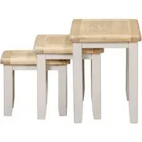 Waldorf Nest of 3 Tables - Oak, White