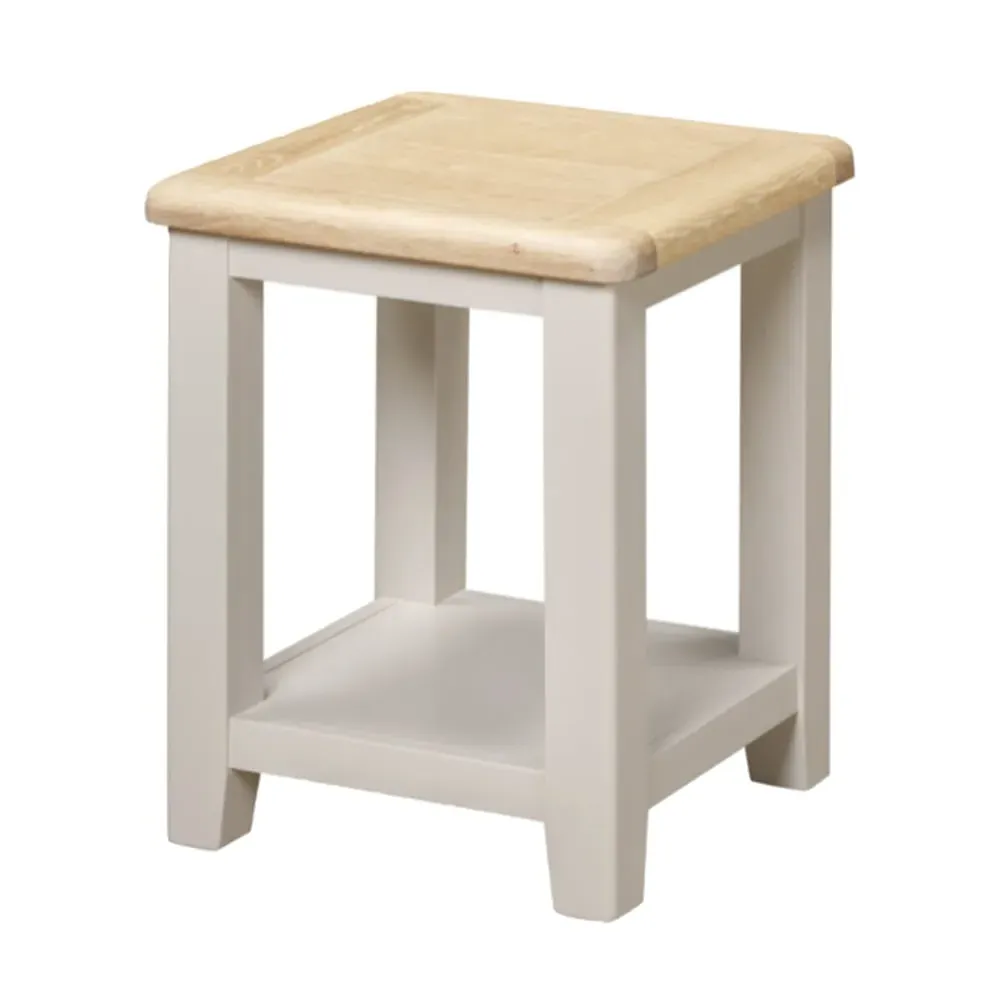 Waldorf Square Lamp Table - Oak, White image