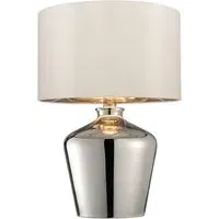 Waldorf Table Lamp - Ivory, Chrome Glass