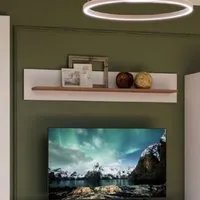 Waldorf Wooden Wall Shelf - Light Grey, Oak alternate view