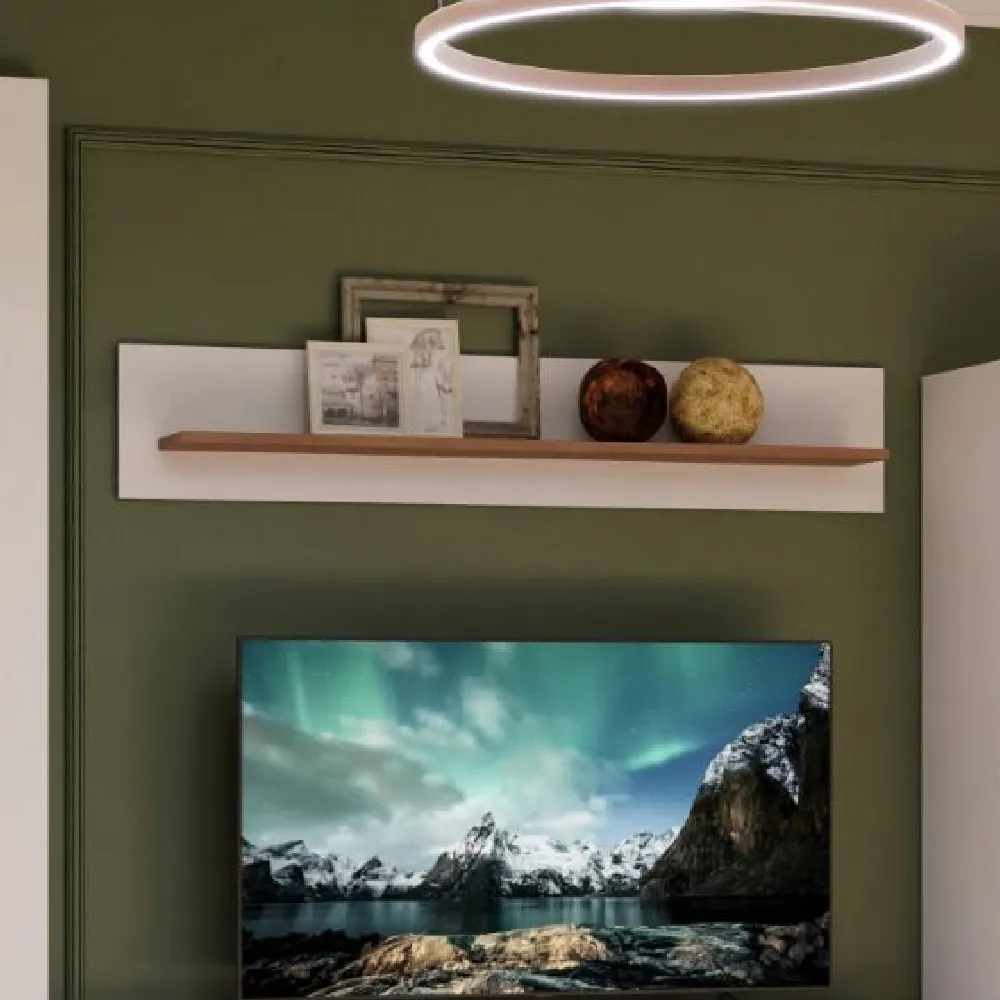 Waldorf Wooden Wall Shelf - Light Grey, Oak product