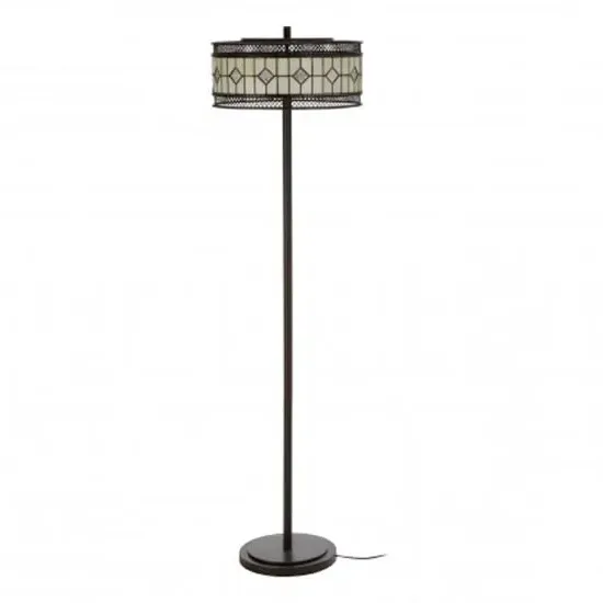 Waldron Diamond Floor Lamp - Bronze Tone, Glass image