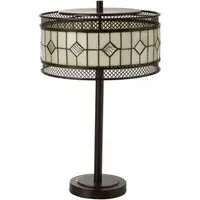 Waldron Diamond Table Lamp - Bronze Tone, Glass