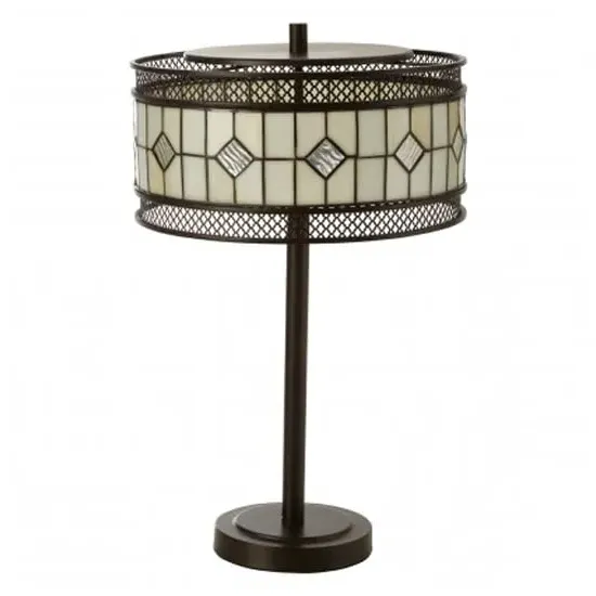 Waldron Diamond Table Lamp - Bronze Tone, Glass image