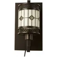Waldron Diamond Wall Light - Bronze Tone, Glass