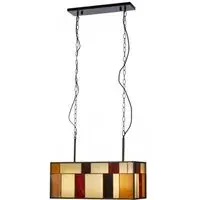 Waldron Rectangular Pendant Light - Bronze Tone, Glass