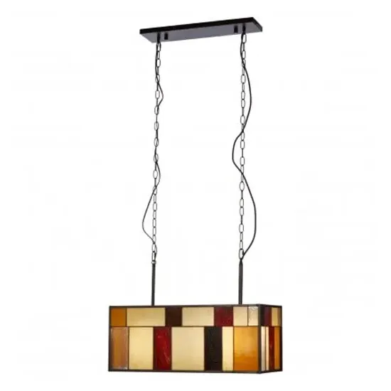 Waldron Rectangular Pendant Light - Bronze Tone, Glass image
