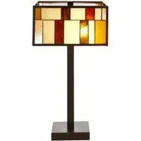 Waldron Square Table Lamp - Bronze, Glass