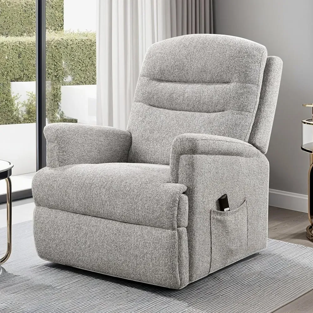Walhalla Electric Recliner Chair - Champagne, Fabric