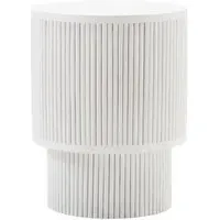 Walhalla Ridge Side Table with Carved Base - White, Mango Wood