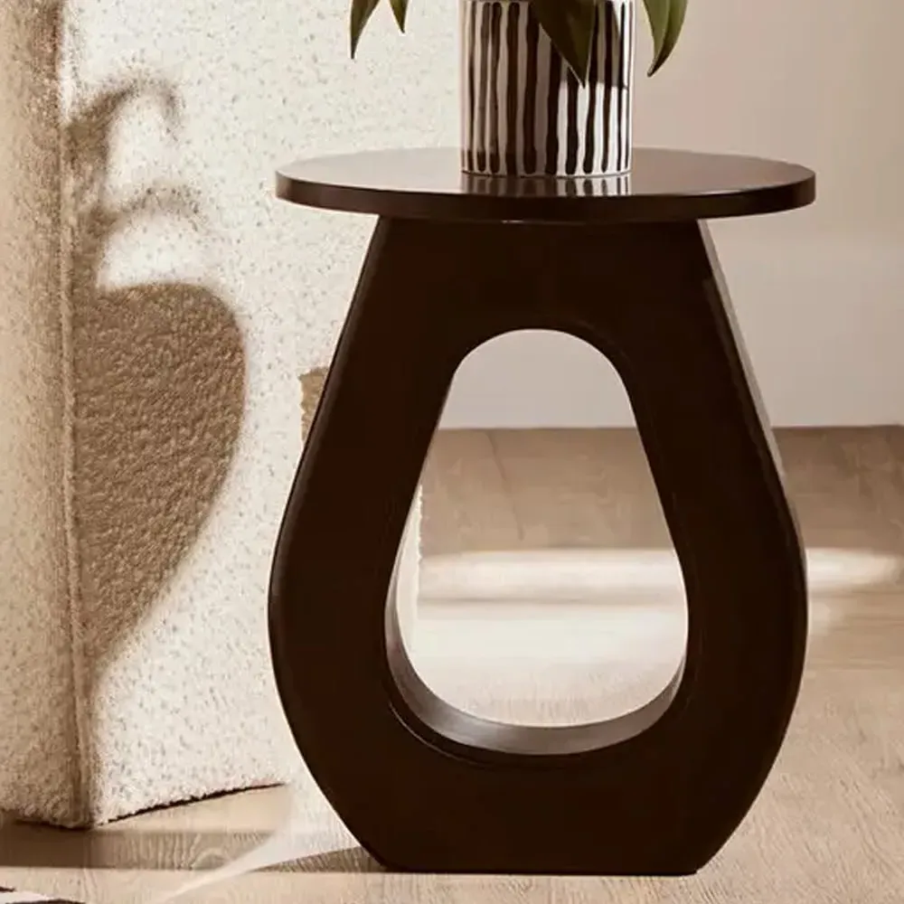 Walhalla Round End Table - Black, Mango Wood image