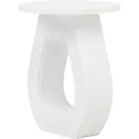 Walhalla Round End Table - White, Mango Wood