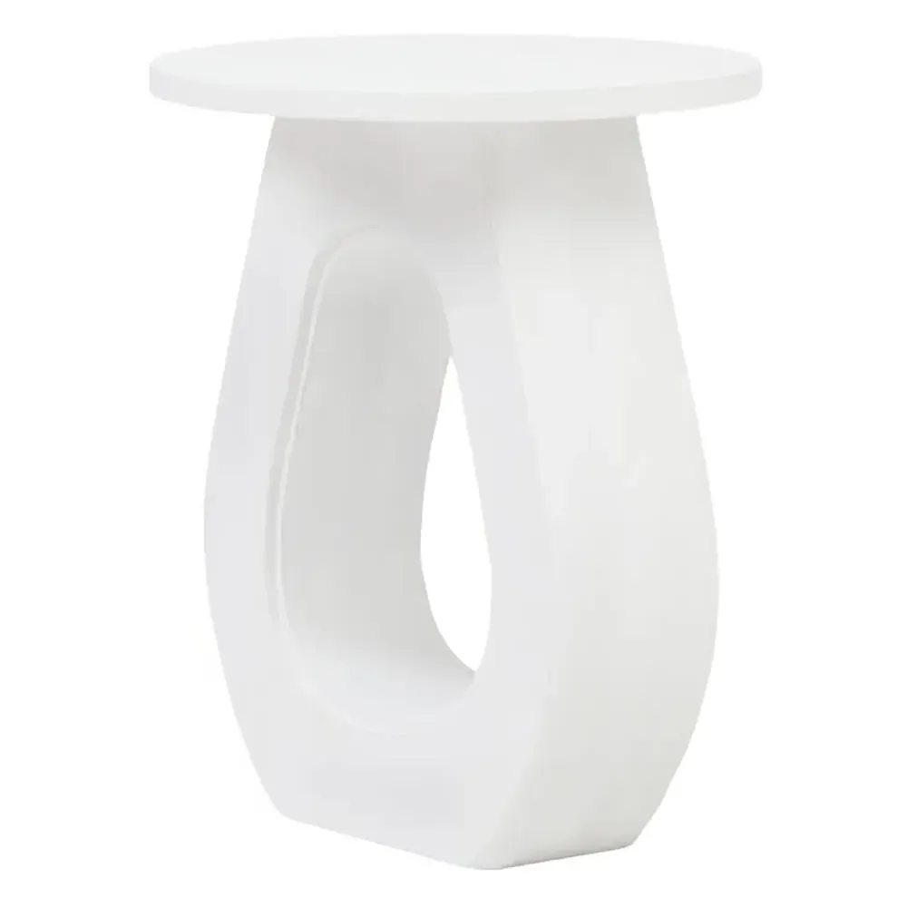 Walhalla Round End Table - White, Mango Wood