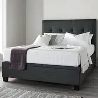 Walker Double Ottoman Bed with Storage - Slate, Fabric