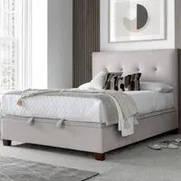 Walker King Size Ottoman Bed with Storage - Clay, Velvet