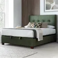 Walker King Size Ottoman Bed with Storage - Winter Moss, Velvet