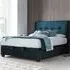 Walker Super King Size Ottoman Bed with Storage - Deep Ocean, Velvet